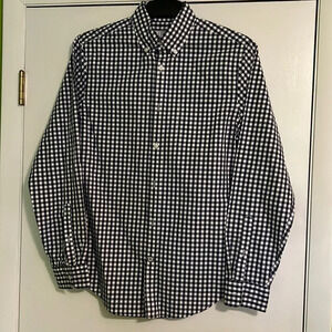 Mens Navy/White check button up shirt
